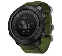 XFLHXY Tactical Sports Watches for Men Outdoor Survival Military Compass Rock Solid Digital Watches with Durable Band, Steps Tracker Pedometer Calories(Green)