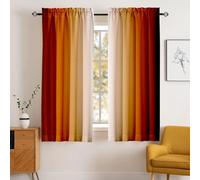 XFLINGBAO Burnt Orange Curtains 63 Inch Length for Living Room 2 Panel Set Burnt Orange and Terracotta Window Curtain Rust Orange Ombre Gradient Light Filtering Curtains Modern Abstract Drapes