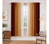 XFLINGBAO Burnt Orange Curtains 63 Inch Length for Living Room 2 Panel Set Burnt Orange and Terracotta Window Curtain Rust Orange Ombre Gradient Light Filtering Curtains Modern Abstract Drapes