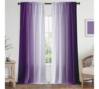 XFLINGBAO Purple Curtains 72 Inch Length for Living Room 2 Panel Set Purple and Grey White Window Treatment Curtains Lavender Ombre Gradient Light Filtering Curtains Modern Abstract Drapes