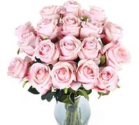 XFLSDHGD 10 Pcs Artificial Roses with Stems Real Touch Fake Velvet Silk Rose Flowers DIY Wedding Bouquets Floral Arrangements Party Home Decor