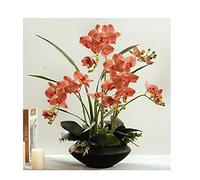 XFLSDHGD Artificial Orchid Flowers w/Ceramic Vase Simulation Phalaenopsis Bouquet Bonsai Fake Silk Flowers Potted Plants Home Decor Table Centerpiece Bathroom Ornaments