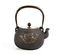 XFLSDHGD Cast Iron Tea Kettle Cast Iron Teapot Japanese Style Enamel Interior, Stovetop Tea Kettles with Interesting Pattern Teapots (Color : Black (Black