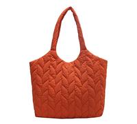 XFLSDHGD Fashion Nylon Elegant Soft Cotton-Padded Quilted Female Tote Embroidery Thread Casual Hand Bags for Weekend Vacation
