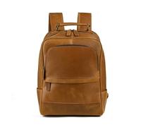 XFLSDHGD Leather Mens Retro Backpack Cowhide Large Capacity Casual Business Backpack for Men(Brown)