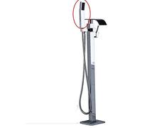 XFLSDHGD Modern Freestanding Bathtub Faucet with Hand Shower Floor Mounted Waterfall Bath Spout Tub Mixer Tap Set in Chrome Finish