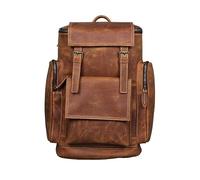 XFLSDHGD Retro Leather Backpack for Men Leather Large Capacity Multifunctional Outdoor Travel Backpack for Men(Yellow)