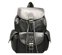 XFLSDHGD Simple Retro Mens Leather Backpack Leather Shoulder Bag Travel Backpack for Men(Black)