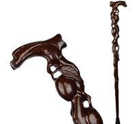 XFLSDHGD Wooden Cane Solid Walking Stick Crutch Wooden Carved Comfortable Handle Walking Sticks Retro Cane for Men and Women 95cm for Elderly, Seniors