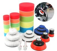 XFLYP 29PCS Car Polishing Pads, Drill Polishing Sponge and Pad Set for Drill, Car Polishers and Buffers Sponges Wool Buffing Pads, Wool Polishing Buffing Pad Kit for Auto Polisher, Sanding, Waxing