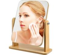 XFLYP 360° Rotation Portable Table Desk Countertop Bathroom Mirrors 22 X 17CM Shaving Make Up Mirror with Stand High Clear Rectangular Mirror Free Standing, Large