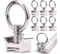 XFLYP 6PCS Lashing Rings for Lashing Rails, Single End Fitting for 1000 daN (kg) Load Capacity, Cargo Load Rings Lashing Rail Fitting with Round Ring, Stud Fitting Airline Rails Track Tie Down System