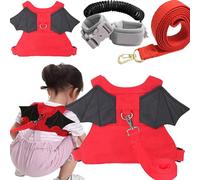 XFLYP Baby Reins, 3 in 1 Anti-Lost Toddler Reins with Lock and 1.5m Bungee Straps Link, Child & Toddler Safety Walking Harness with Butterfly Wings, Toddler Reins for Walking 1-3 Years (Red)