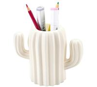 XFLYP Cactus Shape Pen Holder, Cute Stationery Desk Organiser, Makeup Brush Holder, Creative Funny Cactus Shape Desk Pen Holder Stand, Office Supplies, Vanity Table (White)