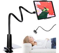 XFLYP Cell Phone Holder, Gooseneck Mobile Phone Stand, Flexible Mount for Bed, Lazy Arm 360° Adjustable Stand Clamp Bracket, for Bedroom, Office, Bathroom 80CM (Black)