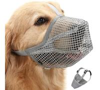 XFLYP Gray Dog Mouth with Nylon Buckle and Adjustable Size, Breathable Mesh, Fully-covered Design, for Dog Training Masks, Anti Biting, Anti Barking and Anti Licking for Going Out(L)