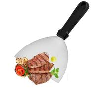 XFLYP Griddle Spatula, Stainless Steel Metal Griddle Spatula, Griddle Scraper and Pancake Flipper or Hamburger Turner, Great for Griddle BBQ Grill and Flat Top Cooking(A Semi-Circular Shovel)