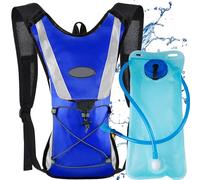 XFLYP Running Vest1, Lightweight Hydration Backpack with 2L Water Bladder, Backpack Bicycle Bag Waterproof, Reflective, Tear Resistance for Running Outdoor Sports Trail Racing Marathon Hiking (Blue)