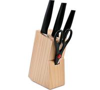 XFLYP Wooden Kitchen Knife Holder Block, Safe & Easy Universal Knife Block Solution, Slots for Standard and Small Knives & Scissors -Empty Block Only, Without Knives