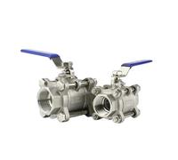 XFMZFUBD 1/2"" 3/4"" 1"" 1-1/4"" 1-1/2"" 2"" 304 Stainless Steel Three-Piece Ball Valve Three-Piece Internal Thread Water Switch Valve 0.5 Inch(36893)