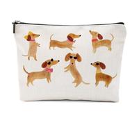 XFN Dachshund Gifts, Dog Lovers Gifts for Women, Dog Gifts Makeup Bag, Dog Themed Gifts Cosmetic Bag Travel Pouch, Weiner Dog Gifts for Women Girls Daughter Friendship Graduation Birthday Gifts,