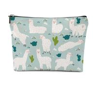 XFN Llama Gifts, Llama Makeup Bag, Cute Llama Stuff Cactus Cosmetic Bag Travel Pouch, Alpaca Llama Lovers Gift for Women Girls Daughter Sisters Bestie Niece Farm Animals Graduation Birthday Gifts,