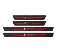 XFNWT 4pcs Car Door Sill Guard Strips For Fi-at Carbon Fiber Car Sill Protectors Strips, Door Protector Scratch Resistant Universal Door Sill Kick Plate Protector Sill,500C Red