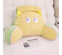XFNWT Reading Pillow with Higher Neck Roll Support Super Soft Memory Foam Bed Rest for Sitting in Bed, Couch, Floor, Perfect for Adults Kids Watching TV, Gaming,Yellow-70 * 50cm