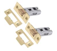 Xfort 2 Pack 65mm Polished Brass Tubular Latch Mortice Door Latch