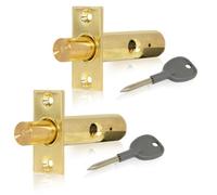 Xfort 2 Pack Mortice Door Bolts, Door Security Rack Bolt, Polished Brass