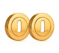 XFORT® 2 Pack Standard Escutcheons Polished Brass, Escutcheon Keyhole Cover, Mortice Door Lock Cover For Security And Protection From Key Damage, Durable Escutcheon Plate With Concealed Screws.