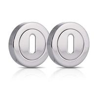 XFORT® 2 Pack Standard Escutcheons Polished Chrome, Escutcheon Keyhole Cover, Mortice Door Lock Cover for Security and Protection from Key Damage, Durable Escutcheon Plate with Concealed Screws.