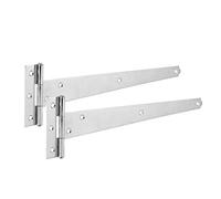 XFORT® 2 Pack Zinc Plated 250 mm T-Hinge, Metal Tee Hinges with Shiny Finish Protecting Against Weather, Ideal for External Use As Hinges On Gates and Sheds
