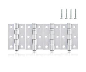 XFORT 3 Inch (75mm) Ball Bearing Door Hinges in Polished Chrome, Internal Door Hinges for Wooden Doors - 4 Pack