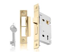 XFORT 3 Lever Polished Brass Mortice Sashlock 75m