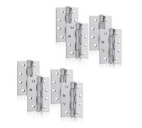 Xfort 4 Inch (100mm) Polished Chrome Ball Bearing Hinges, Steel Door Hinge For Wooden Doors (4 Pairs)