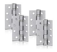 XFORT 4 Inch (100mm) Satin Chrome Ball Bearing Hinges, Steel Door Hinge for Wooden Doors (2 Pairs)