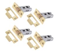Xfort 4 Pack 65mm Polished Brass Tubular Latch, Mortice Door Latch