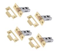 Xfort 4 Pack 75mm Polished Brass Tubular Latch, Mortice Door Latch