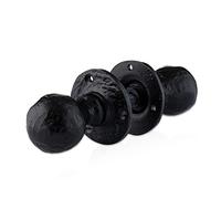XFORT 63mm Black Antique Mortice Knob Set Unsprung, Black Door Knobs, Vintage Cast Iron Door Handles, Black Internal Door Handles, Black Antique Door Knob for Interior/Exterior Doors [1 Pair]