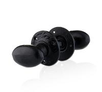 Xfort 63mm Black Antique Oval Mortice Knob Set, 1 Pair