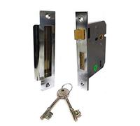 XFORT® 76mm 5 Lever Sash Lock Satin Chrome, Door Lock, High Security Mortice Door Locks with Keys, Front Door Lock with Fully Enclosed Keep, Mortice Lock Internal Or External with Rotating Latch.