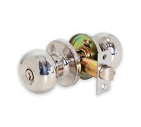 Xfort Bello Entrance Knob Set Polished Brass, Door Knob With Lock For Internal Wooden Doors, Set With Tubular Latch And 3 Keys