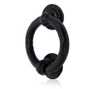 Xfort Black Antique Ring Door Knocker, Traditional Black Ring Front Door Knocker