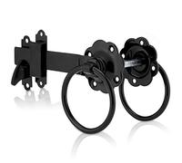 XFORT® Black Ring Gate Latch, Garden Gate Latch, Door Catch, Gate Latches, Gate Latch, Door Latch, Gate Lock, Door Latches, Garden Gate Latches and Catches, Shed Door Latch, Shed Latch, Gate Fixings.