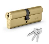 XFORT Brass 40/55 Euro Cylinder Lock (95mm), UPVC Door Lock, 6 Pin Cylinder Lock with 3 Keys, PVC Door Lock, Euro Lock Cylinder, Barrel Lock for Front Door or Internal Door