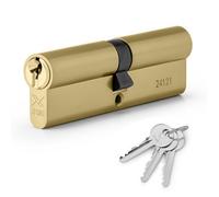 Xfort Brass 45/45 Euro Cylinder Lock (90mm), Euro Door Barrel Lock With 3 Keys
