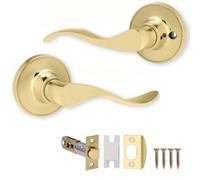 Xfort Cabriole Passage Knob Set Polished Brass For Internal Wooden Doors
