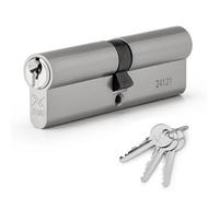 Xfort Chrome 40/60 Euro Cylinder Lock (100mm), Euro Door Barrel Lock With 3 Keys