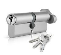 Xfort Chrome 50T/50 Thumb Turn Euro Cylinder Lock (100mm), Euro Door Barrel Lock With 3 Keys